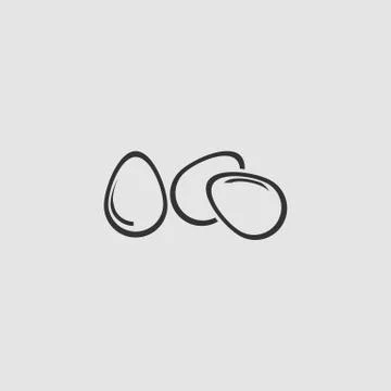 Egg icon flat. 스톡 일러스트