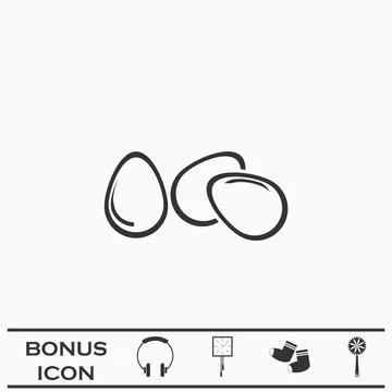 Egg icon flat. 스톡 일러스트