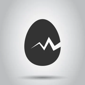 Egg icon in flat style. Breakfast vector illustration on white isolated backg イラスト素材