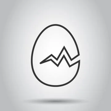 Egg icon in flat style. Breakfast vector illustration on white isolated backg Stock Illustration