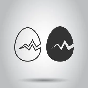 Egg icon in flat style. Breakfast vector illustration on white isolated backg Stock Illustration