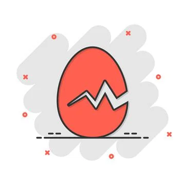 Egg icon in flat style. Breakfast vector illustration on white isolated backg 스톡 일러스트