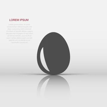 Egg icon in flat style. Breakfast vector illustration on white isolated bac.. 库存插图