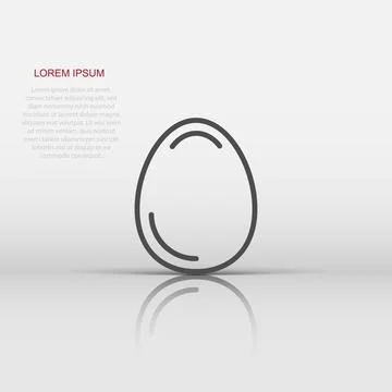 Egg icon in flat style. Breakfast vector illustration on white isolated bac.. Stock Illustration