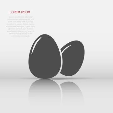 Egg icon in flat style. Eggshell sign illustration pictogram. Chicken busin.. Stock Illustration