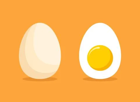 Egg icon in flat style. Protein breakfast vector illustration on isolated b.. イラスト素材