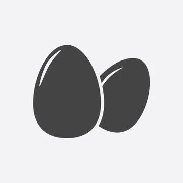 Egg Icon. Flat vector illustration on grey background Illustrazione stock