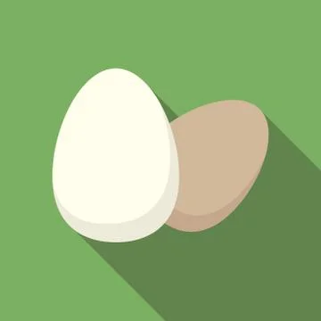 Egg Icon. Flat vector illustration on green background イラスト素材