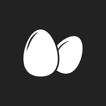 Egg Icon. Flat vector illustration on black background Stock Illustration