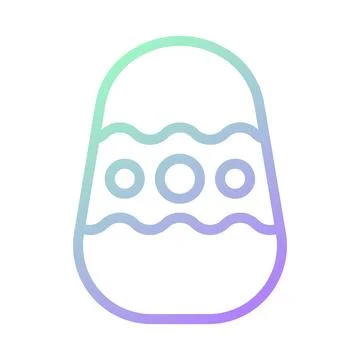Egg icon gradient green purple colour easter symbol illustration. Illustrazione stock