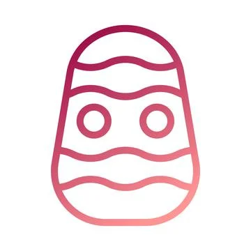 Egg icon gradient red white easter illustration 스톡 일러스트