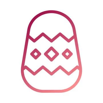Egg icon gradient red white easter illustration Stock Illustration