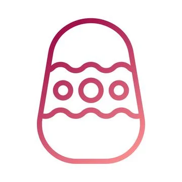 Egg icon gradient red white easter illustration Stock Illustration