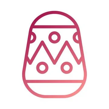 Egg icon gradient red white easter illustration Illustrazione stock