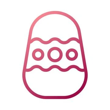 Egg icon gradient white red colour easter symbol illustration. Stock Illustration
