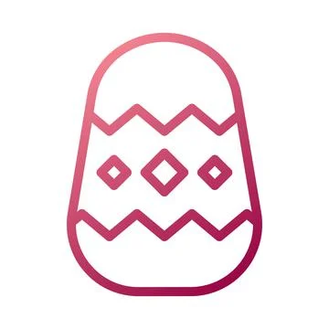 Egg icon gradient white red colour easter symbol illustration. Illustrazione stock