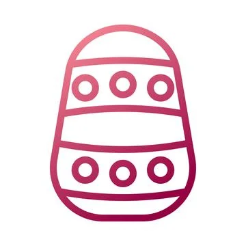 Egg icon gradient white red colour easter symbol illustration. Stock Illustration