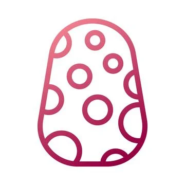 Egg icon gradient white red colour easter symbol illustration. Stock Illustration