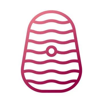 Egg icon gradient white red colour easter symbol illustration. Stock Illustration