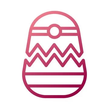 Egg icon gradient white red colour easter symbol illustration. Stock Illustration