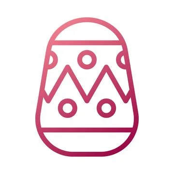 Egg icon gradient white red colour easter symbol illustration. Stock Illustration