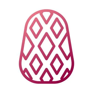Egg icon gradient white red colour easter symbol illustration. Stock Illustration