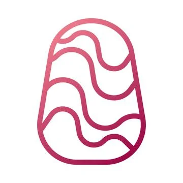 Egg icon gradient white red colour easter symbol illustration. Stock Illustration