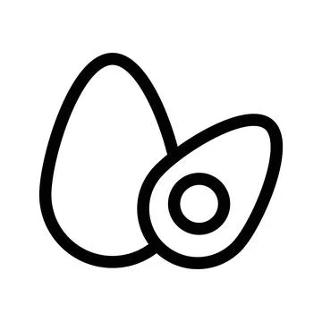 Egg icon linear logo mark in black and white Stock Illustration
