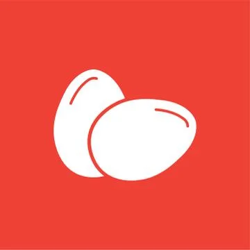 Egg Icon On Red Background. Red Flat Style Vector Illustration Stock Illustration
