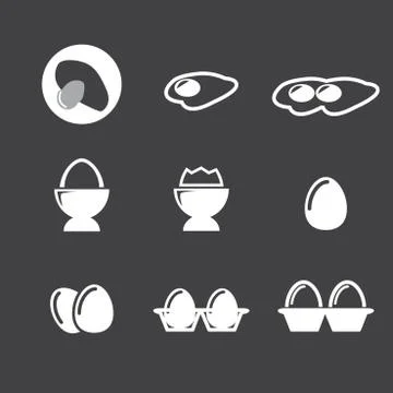 Egg icon set Stock Illustration