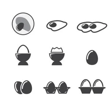 Egg icon set Stock Illustration