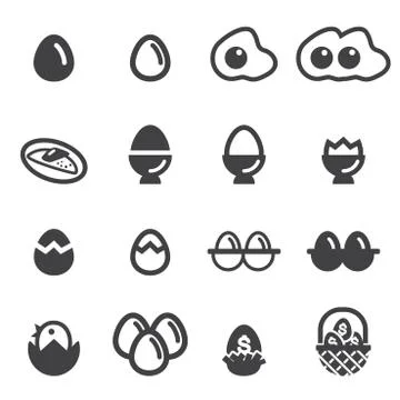 Egg icon set Stock Illustration