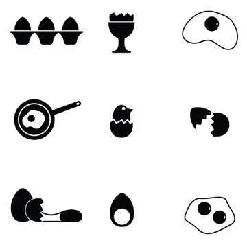 Egg icon set Stock Illustration