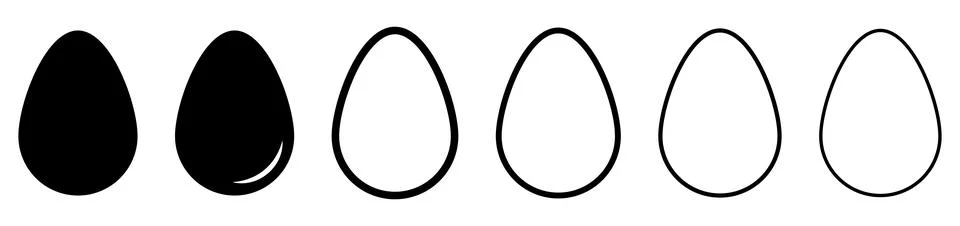 Egg icon set Illustrazione stock