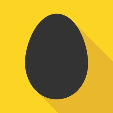Egg icon with shadow, shell easter symbol, healthy nature food, vector illust Stock Illustration
