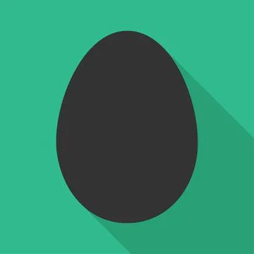 Egg icon with shadow, shell easter symbol, healthy nature food, vector illust Illustrazione stock