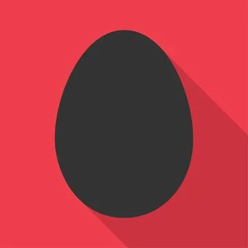 Egg icon with shadow, shell easter symbol, healthy nature food, vector illust Illustrazione stock