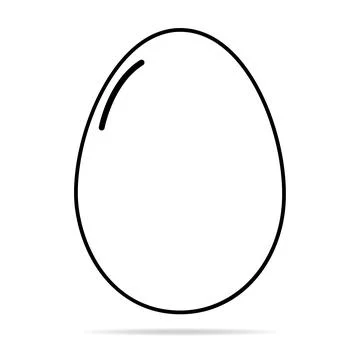 Egg icon with shadow, shell easter symbol, healthy nature food, vector illust Illustrazione stock