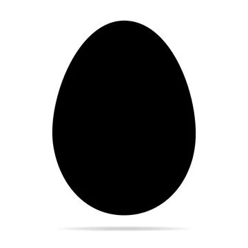 Egg icon with shadow, shell easter symbol, healthy nature food, vector illust Illustrazione stock