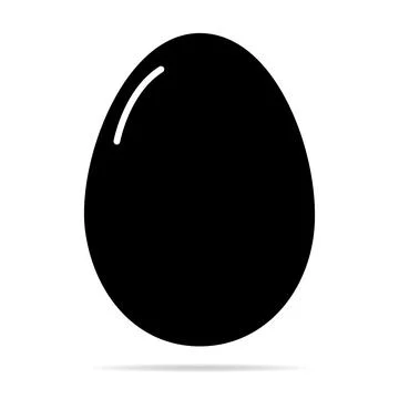 Egg icon with shadow, shell easter symbol, healthy nature food, vector illust Illustrazione stock