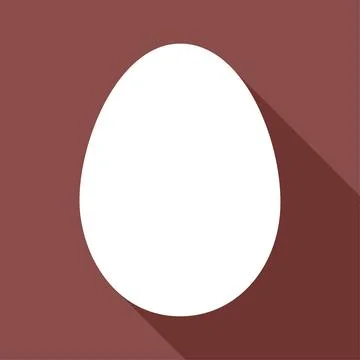 Egg icon with shadow, shell easter symbol, healthy nature food, vector illust Stock Illustration