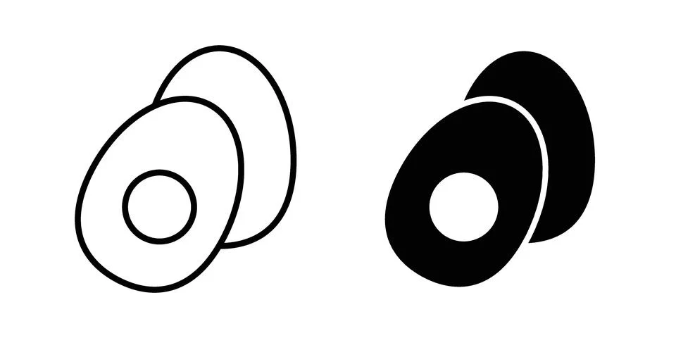 Egg icon silhouette vector set. thin line pack Illustrazione stock