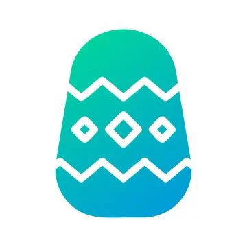 Egg icon solid gradient green blue colour easter symbol illustration. Stock Illustration