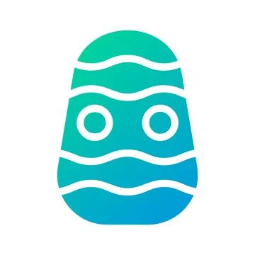 Egg icon solid gradient green blue colour easter symbol illustration. Stock Illustration