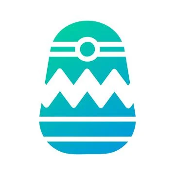 Egg icon solid gradient green blue colour easter symbol illustration. Stock Illustration