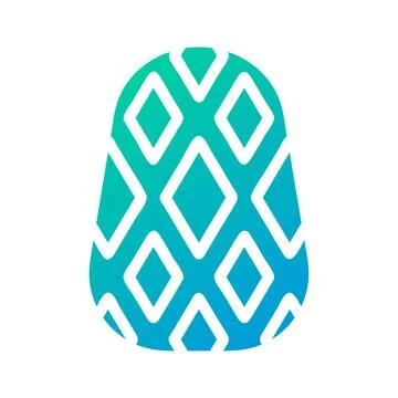 Egg icon solid gradient green blue colour easter symbol illustration. Stock Illustration