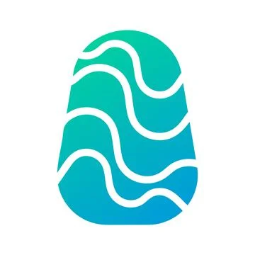 Egg icon solid gradient green blue colour easter symbol illustration. Stock Illustration