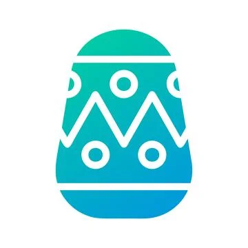 Egg icon solid gradient green blue colour easter symbol illustration. Stock Illustration