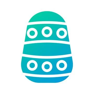 Egg icon solid gradient green blue colour easter symbol illustration. Stock Illustration