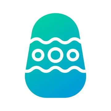 Egg icon solid gradient green blue colour easter symbol illustration. Stock Illustration